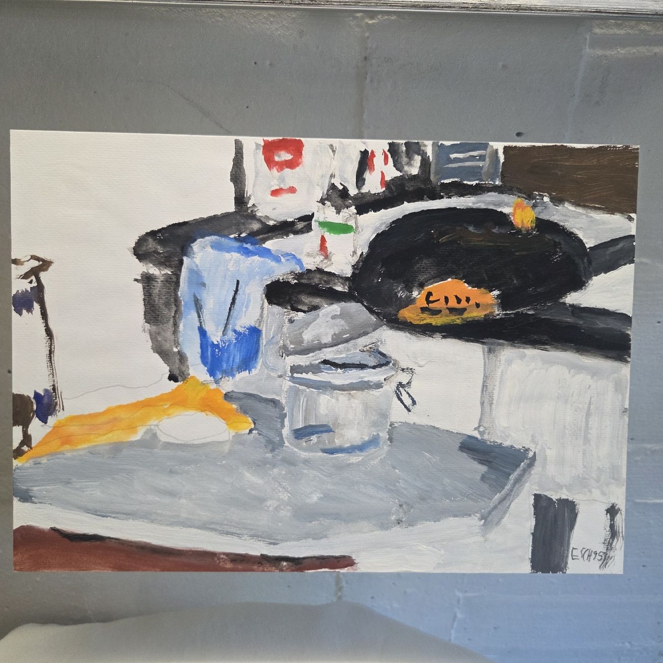Gemälde: Gemälde auf Papier, Stilleben..1995 – Gebraucht aus Stans von Ducati16 4