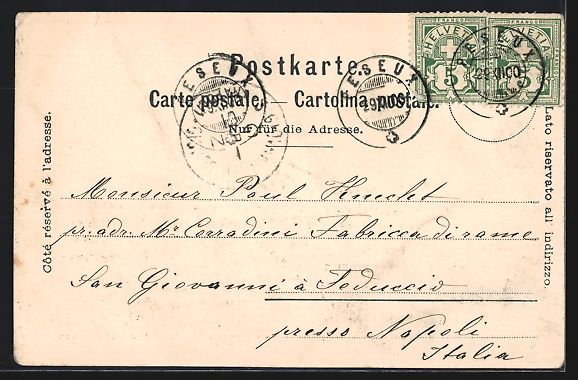 Cartoline postali: AK Peseux, Vue generale, 1900 – Usato da Berlin venduto da bartko-reher 1