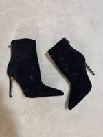 Guess Glitzer-Stiefeletten, Schwarz, Gr. 38 - Neuwertig!