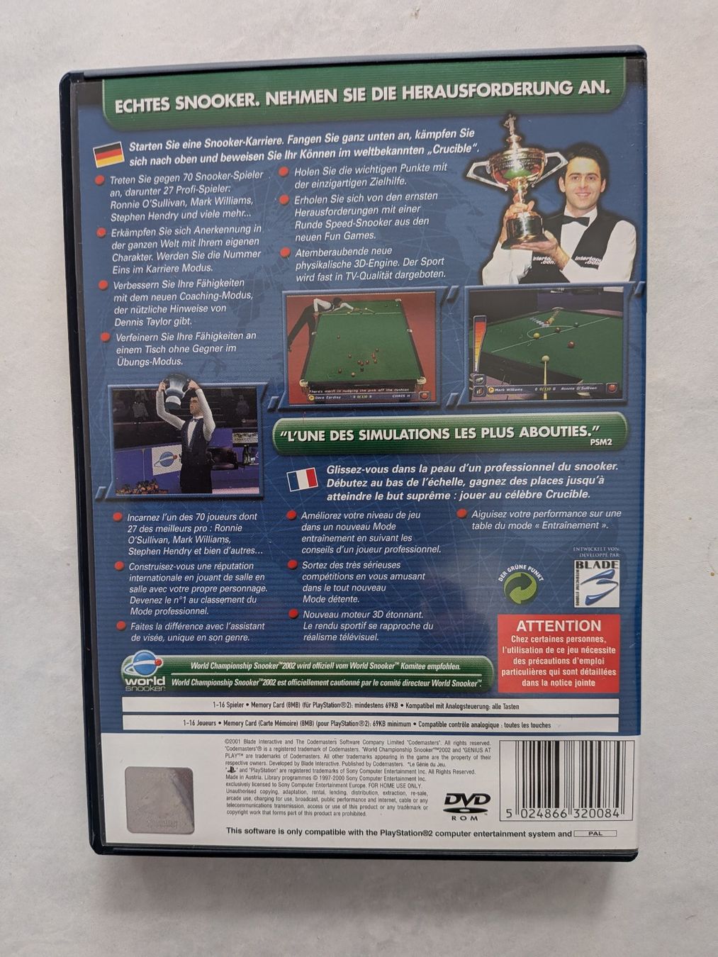 Sony Spiele: PS2 SNOOKER 2002 – Neu (gemäss Beschreibung) aus Wädenswil von Mamacita60 2