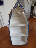 Boot Regal, nautisch, Holz, blau/weiss