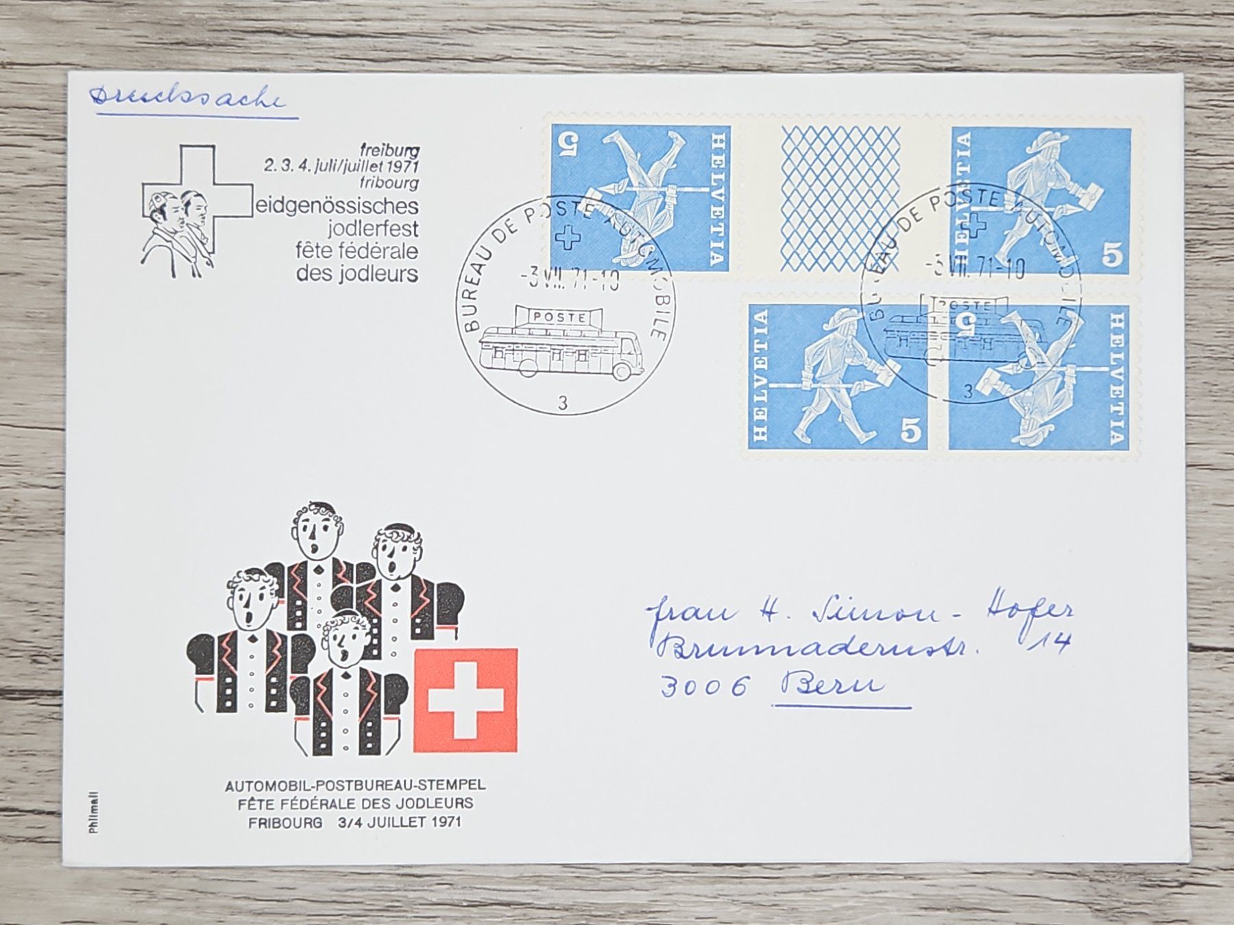 Tutti i francobolli: CL17 Enveloppe + Timbre Suisse 1971 – Usato da Cousset venduto da Patrick_Collections