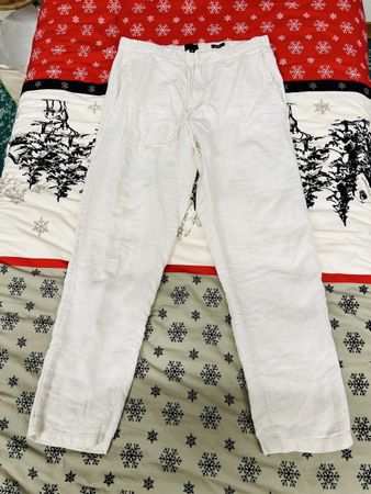 Herren Hose Leinen weiss Grösse 33R Relaxed Fit guter Zustan