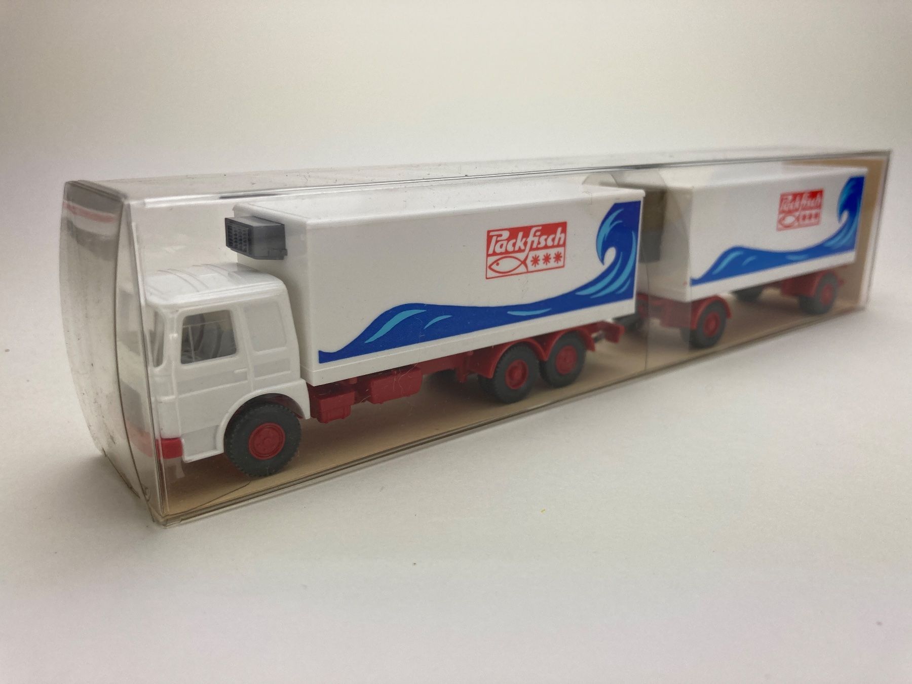 Wiking Modellini d'auto: MAN Büssing Kofferlastzug Packfisch OVP – Usato da Elm venduto da Wikmtz