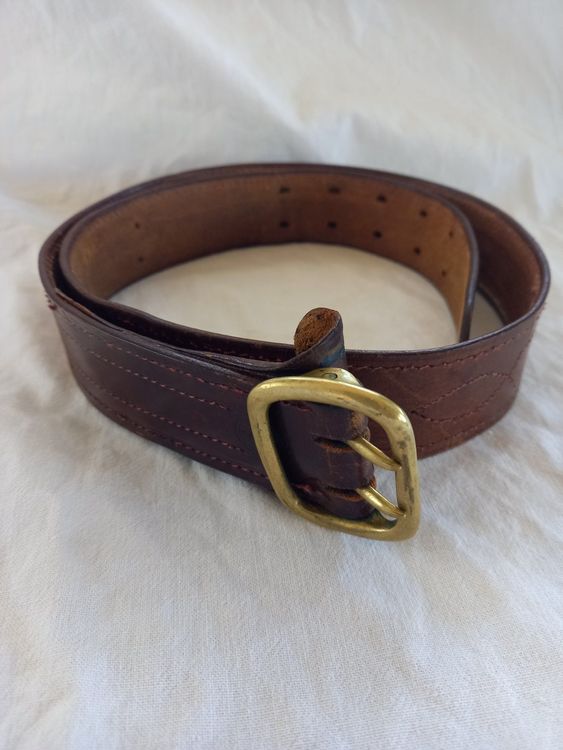 Bracelet De Montre Cuir Grain Lézard Véritable – Marron – 19 Mm – Boucle Dorée – Neuf Ancien Stock