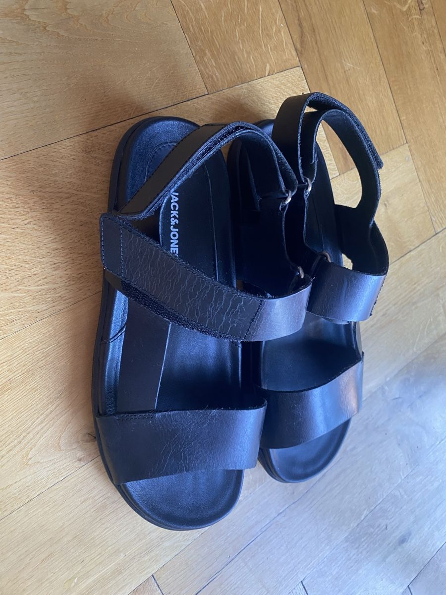 Jack & Jones Scarpe da uomo: Leder-Riemensandalen schwarz Gr. 43 – Nuovo (secondo la descrizione) da Zürich venduto da rotschwarzkaeppchen 3