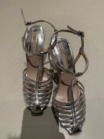 Neuwertige silberne High Heels Gr. 38, Zara Basic Collection