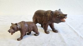 2 magnifiques antique ours de Brienz sculpture en bois