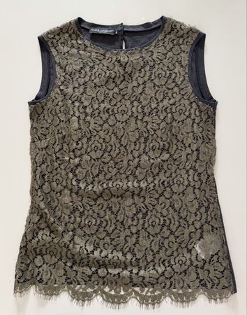 Dolce & Gabbana Top, Gr. 40 (IT), neuwertig, gold/grau