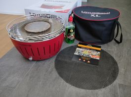 Lotus Grill XL Rot Holzkohlegrill mit Zubehör
