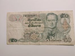 Seltene Thailändische Banknote 50 Baht - Vintage Sammlers...