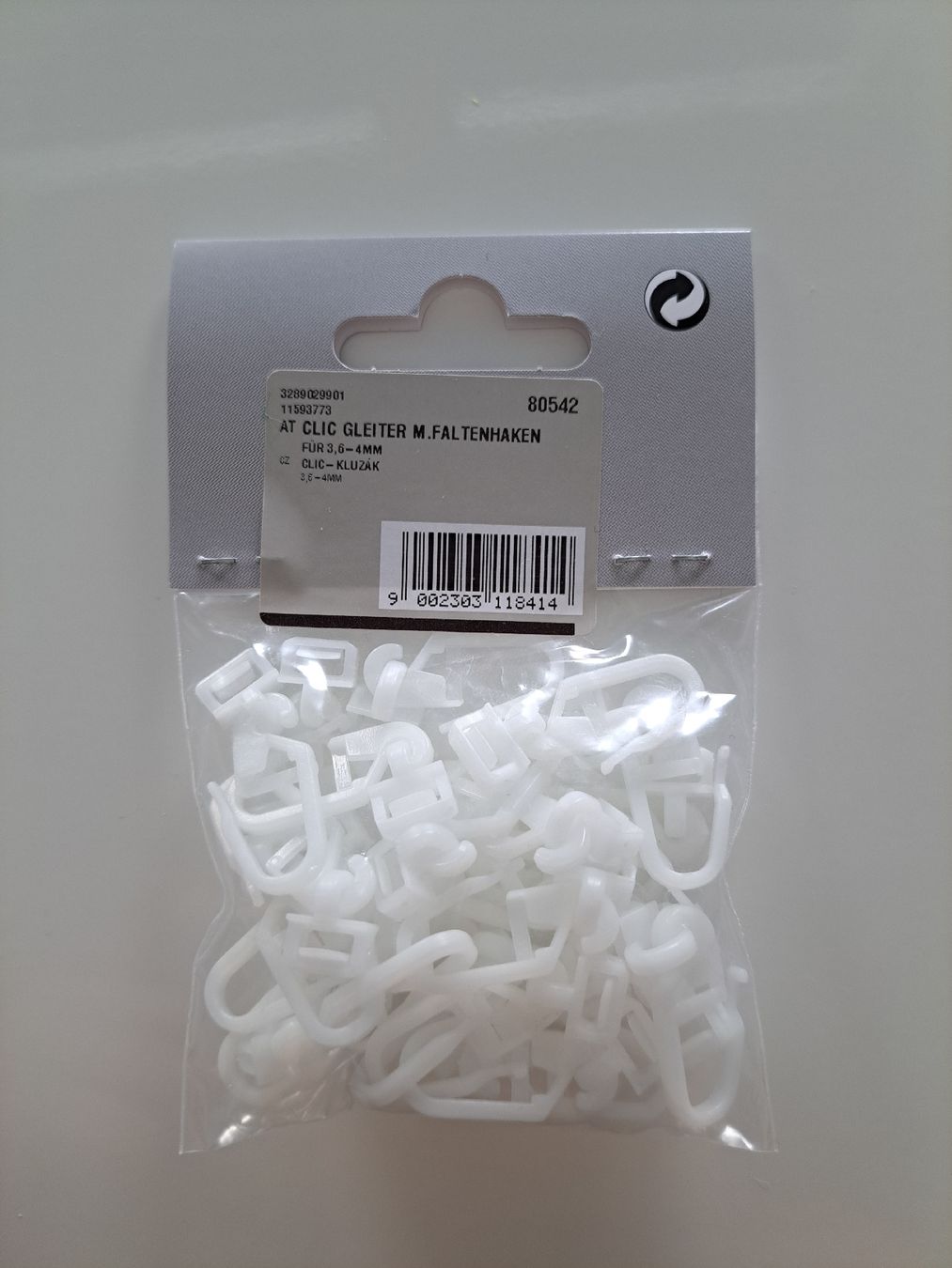 Tende: Click-it Vorhanggleiter 3.6-4.0mm – Nuovo e nell'imballaggio originale da Seengen venduto da alexandra.weber