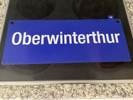 Originales SBB/CFF/FFS-Metallschild,Oberwinterthur/Wettingen
