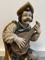 Groednertal Grödner Tal Holzfigur Lautenspieler Col ca 55 cm