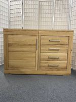 Raumteiler Sideboard CASERA Wildeiche massiv Bianco 130 cm