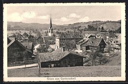 Ganterschwil, Ortsansicht mit Kirche aus