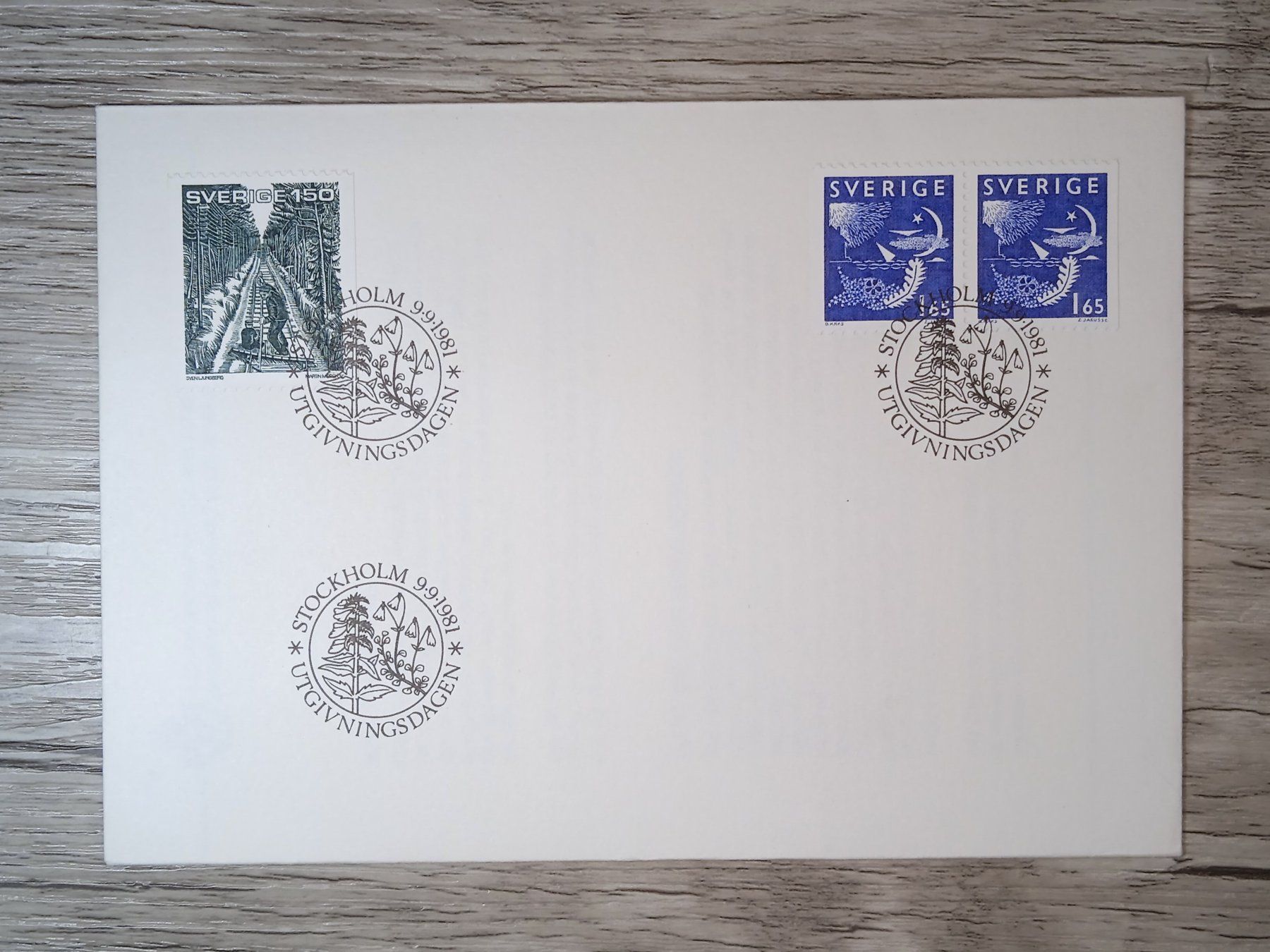 Tutti i francobolli: TR50 Enveloppe + Timbre Suede 1981 – Usato da Cousset venduto da Patrick_Collections