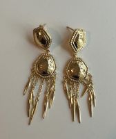 Elegante goldene Ohrringe mit Fransen Boho-Style, neuwertig!