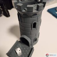 Traditional Dice Tower 3D Printed – Grey Board Game Tower