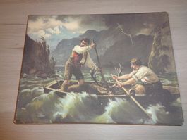 BILD WILDERER DRUCK AUF LEINWAND JAGD HIRSCH JAGDSZENE