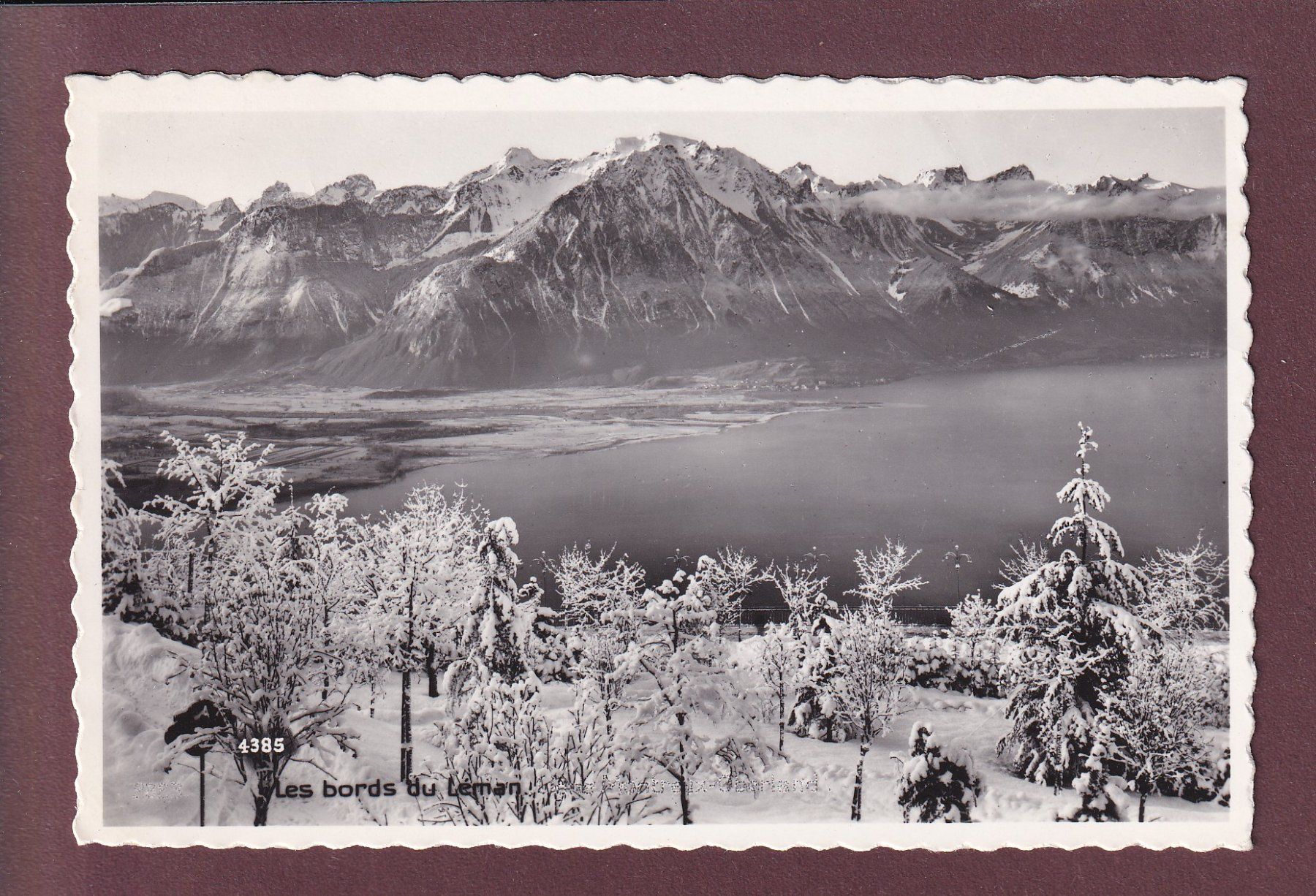 Ansichtskarten: Bords du LEMAN sous la neige - 1953 – Gebraucht aus Pully von nicecards