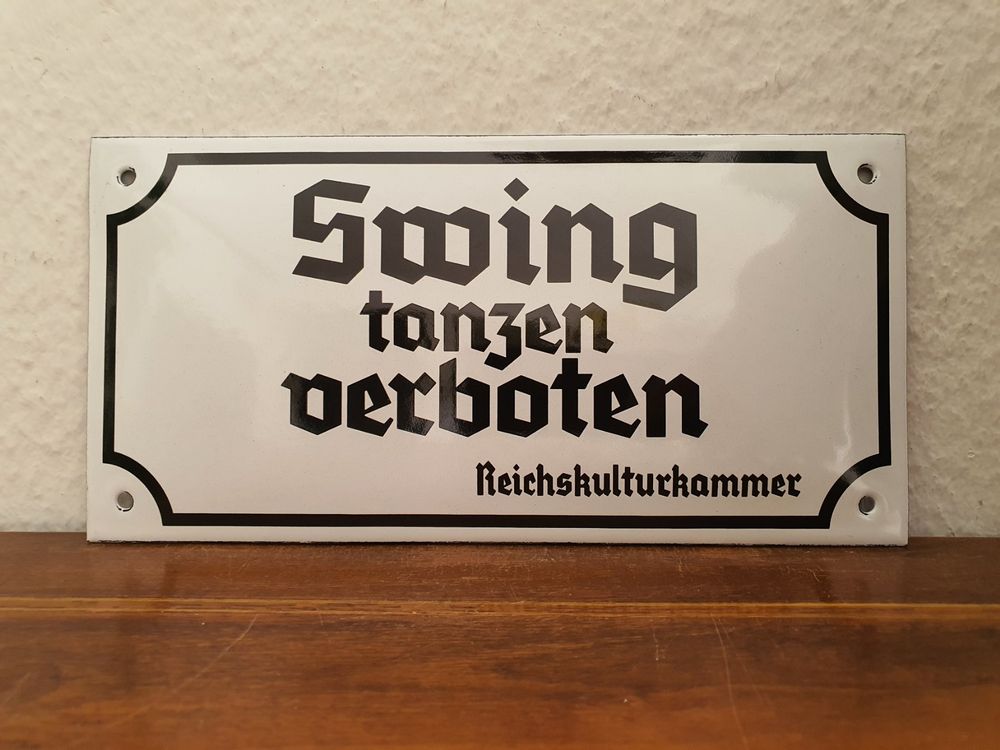 Emailschild Swing tanzen verboten Spruch Emaille Schild Deko Kaufen