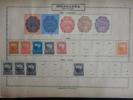 Nicaragua Sammlung II auf uralten Vordruckseiten. Siehe Besc