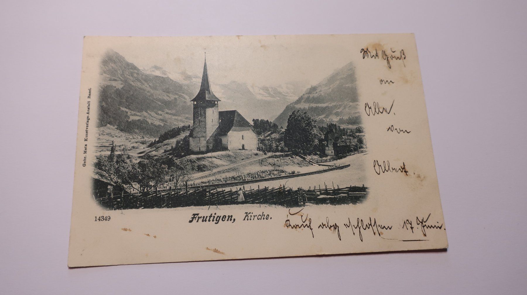 Ansichtskarten: Frutigen Kirche 1902 – Gebraucht aus Cormoret von Pascalll2001 1