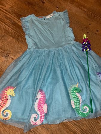 Kleid Mini Boden mit Seepferden 110/116