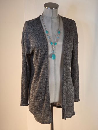 S 34 36  H&M Divided Strickjacke Cardigan grau meliert