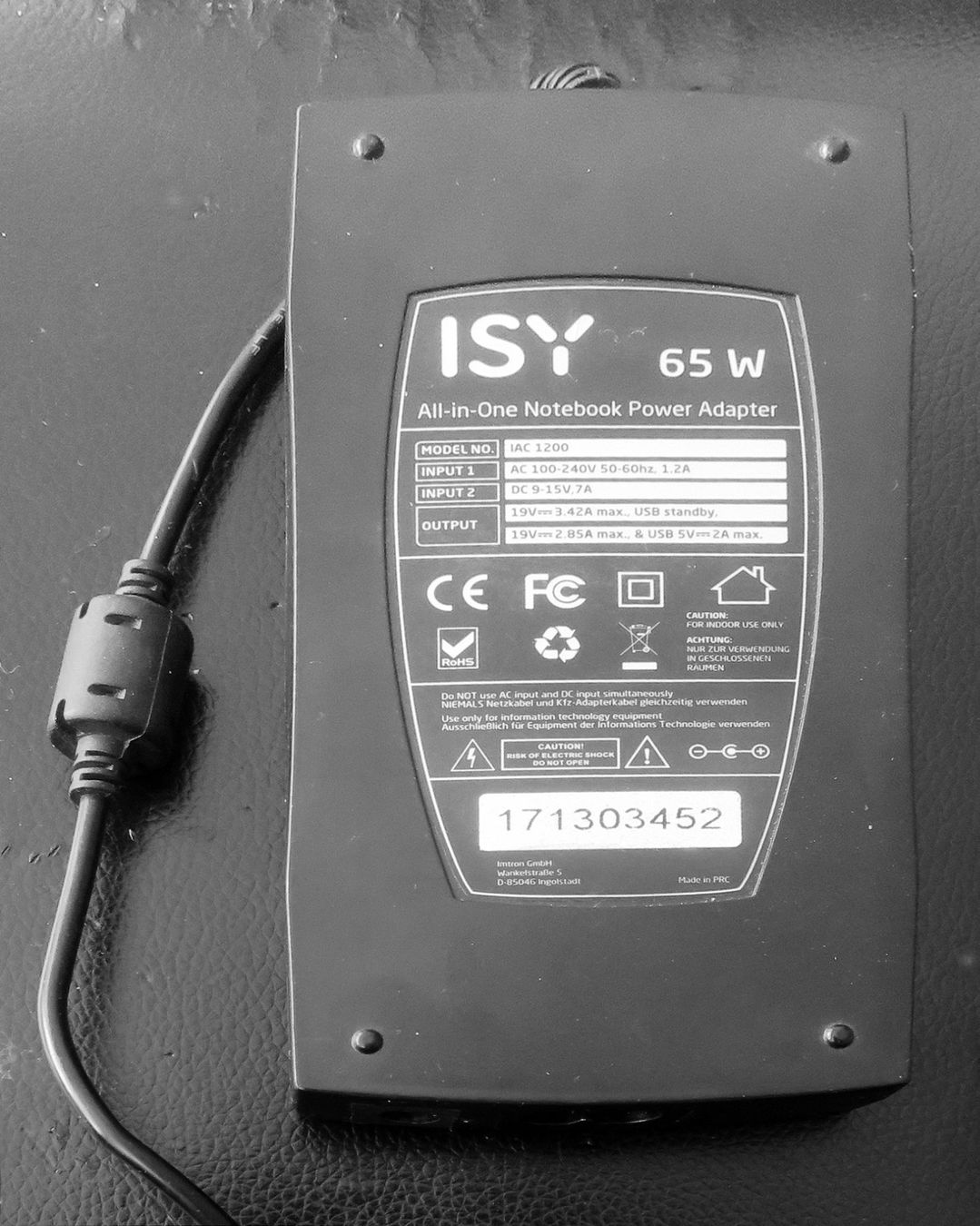 Caricabatterie: ISY Netzteil IAC1200: Eingang AC oder DC, Ausgang 19V/3,42A – Usato da Untersiggenthal venduto da Zarkok