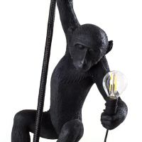 Affe schwarz Resin neu inkl. Leuchtmittel Seletti