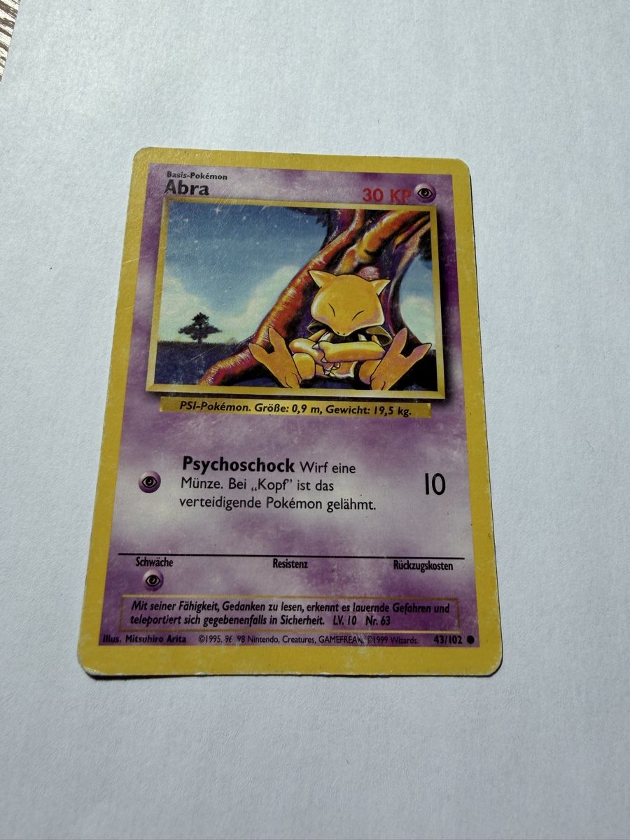 Pokémon Carte collezionabili: Pokemonkarte Abra Base set – Usato da Willisau venduto da Neiro77