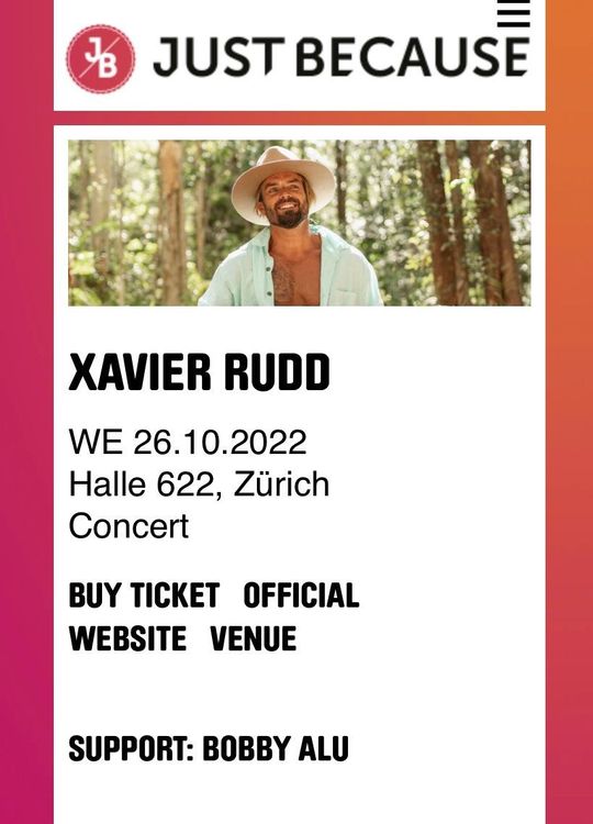 Xavier Rudd Konzert Tickets 2 Mal am 26.10 Zürich Kaufen auf Ricardo