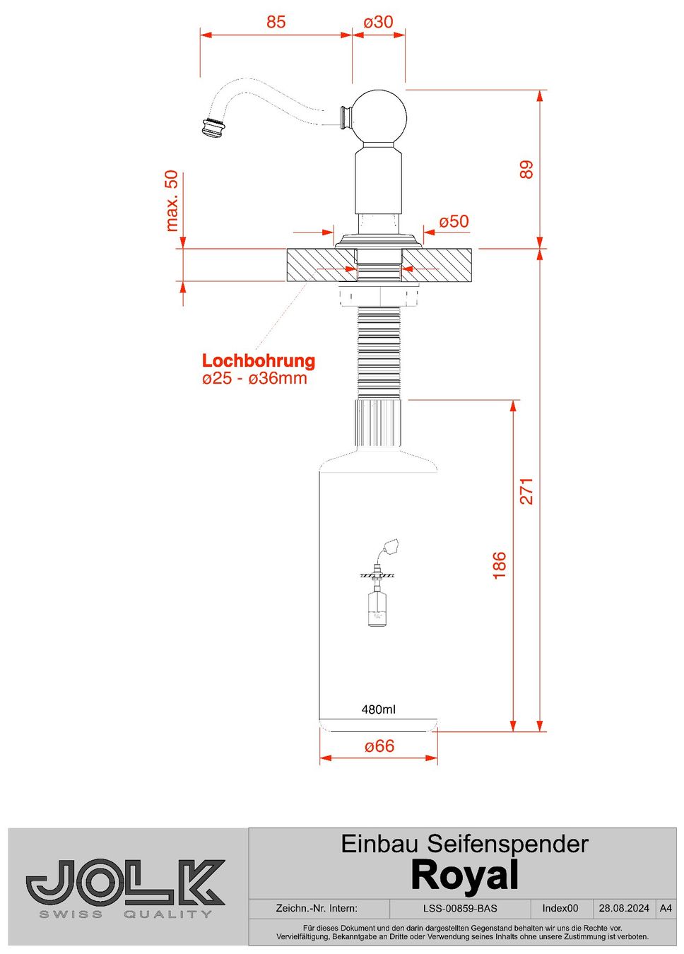 Elettrodomestici da cucina: Seifenspender / Dispenser in Chrom - Royal – Nuovo e nell'imballaggio originale da Schöftland venduto da jolk.ch 3