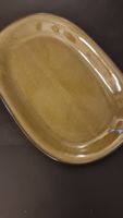 🇨🇭 Rössler Porzellan Plat Ovale 28 Vert Olive 60's Vintage