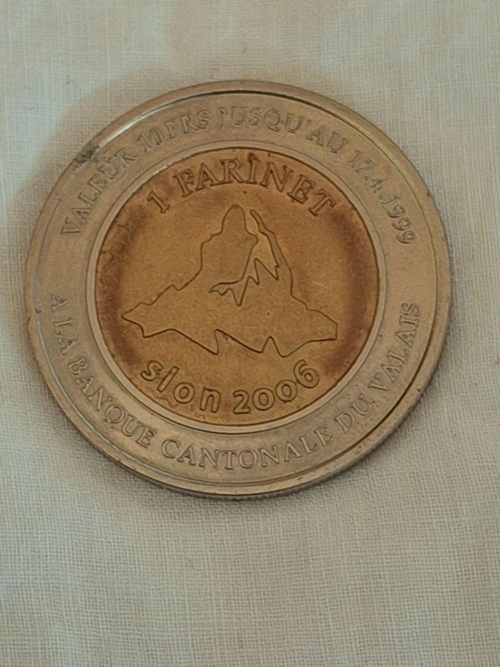 Alle Münzen: Pièce Valais - Sion 2006 1 Farinet valeur CHF 10.00 – Gebraucht aus Villiers von san_jn5w 1