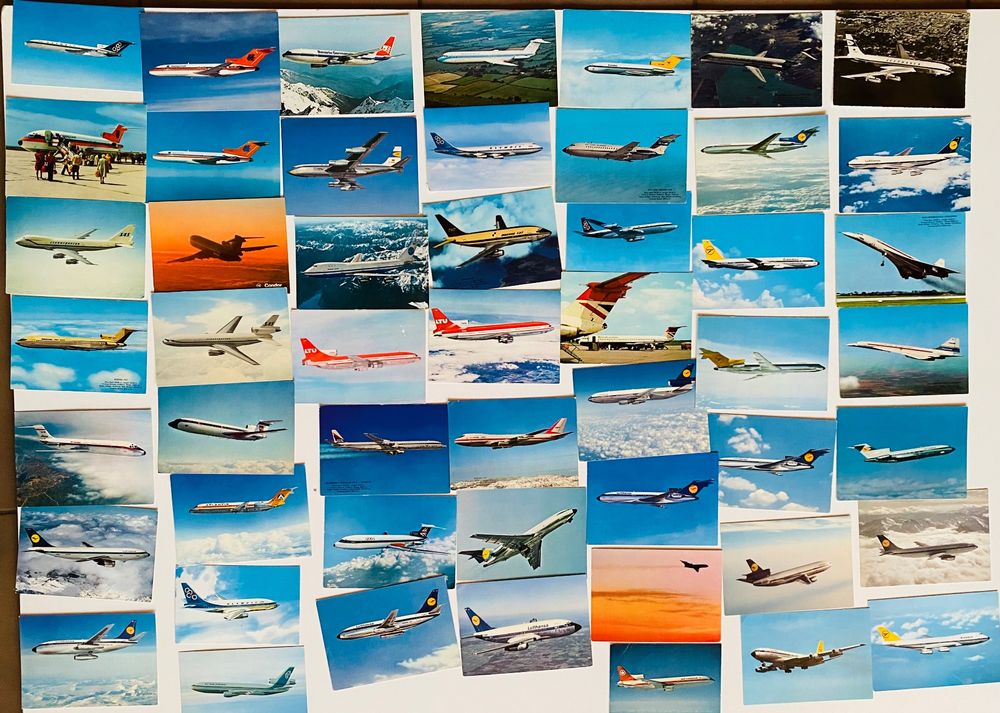 51x-karten-lot-flugzeug-aviatik-flieger-auflistung-im-text-neu