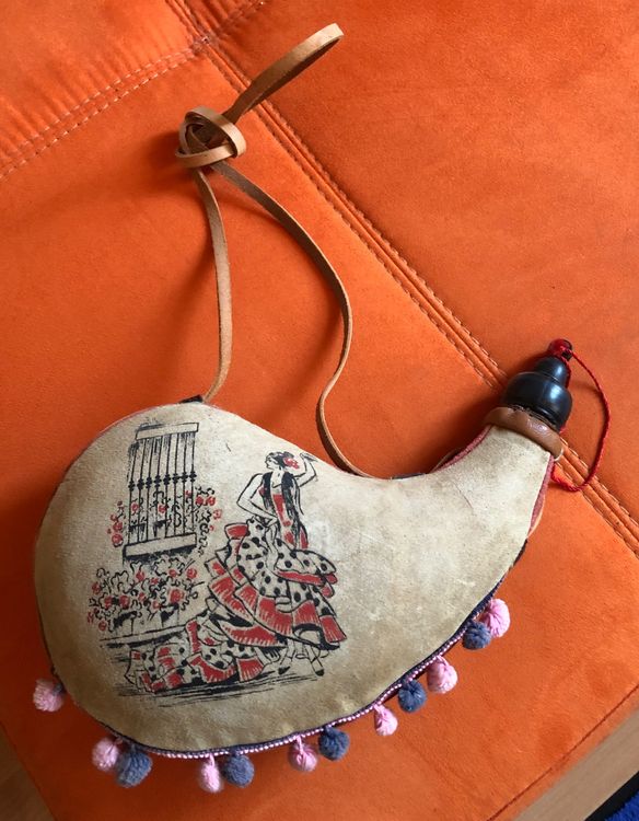 EXHUMKY Vintage Leder Wasserbeutel - Traditionelle Bota Tasche Für Outdoor & Reisen