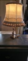 Tischlampe Messingmit Fransen im Vintage Stil