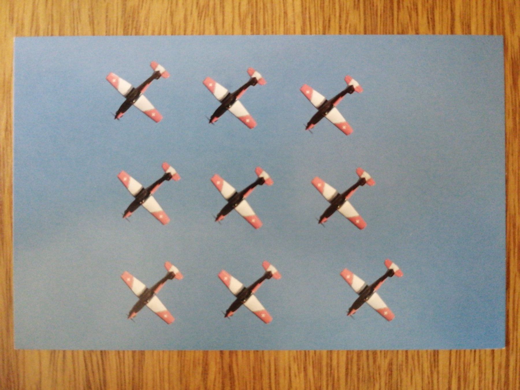 Cartoline postali: 4x AK PC-7 Team Kunstflugstaffel Schweizer Luftwaffe – Usato da Aesch BL venduto da Opirol 4