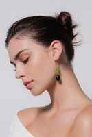 Peridot, Onyx Ohrringe Gold, NEU