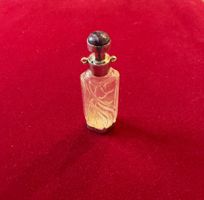 Antique Perfume Bottle Glass Silver Stone Hallmark