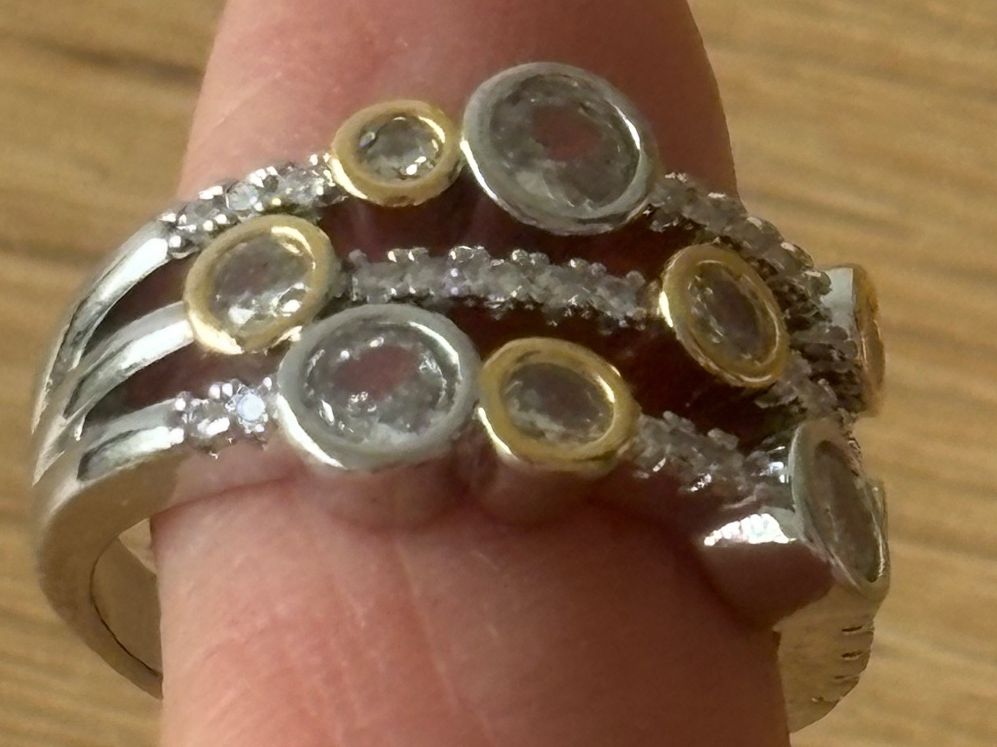 Anelli: Luxus Elegante 17/7 Ring Zirkonia Farbe Gold – Nuovo (secondo la descrizione) da Biel-Bienne venduto da Roserosse13 6
