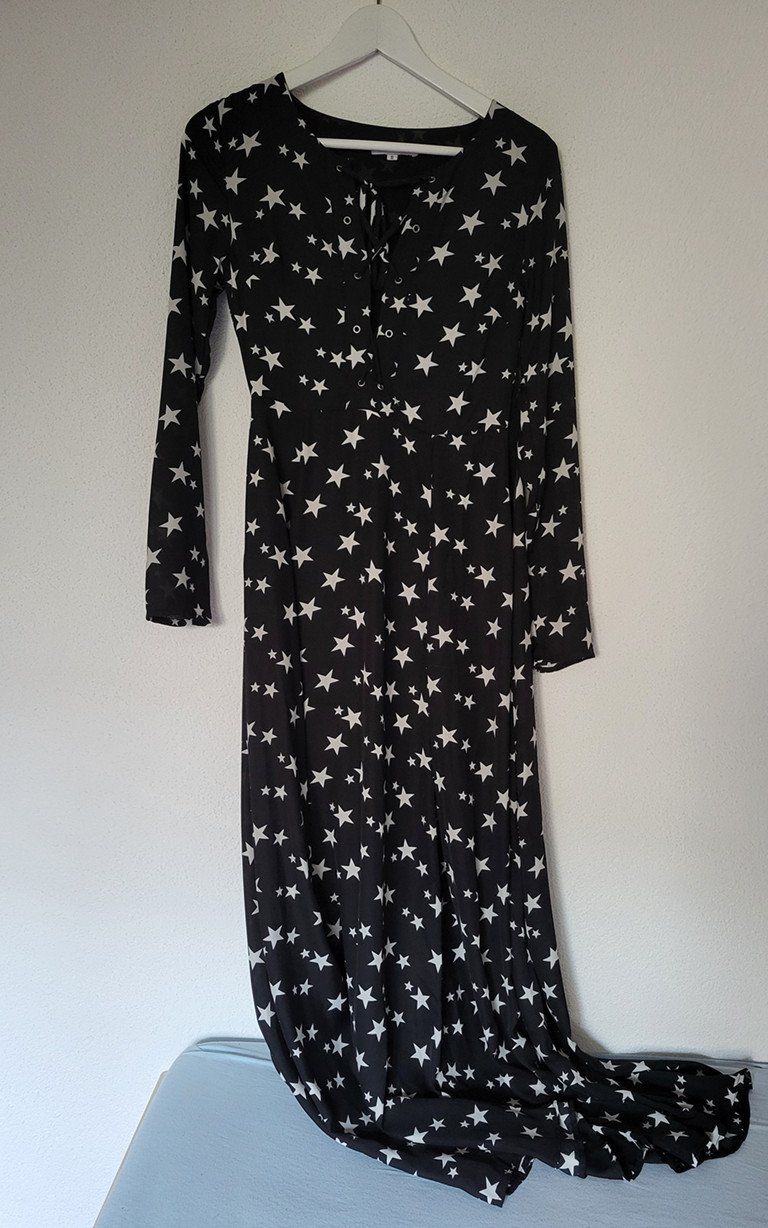 Vestiti: Schwarzes Maxikleid mit weissem Sternenmuster Gr. S – Usato da Au SG venduto da SElena89 2