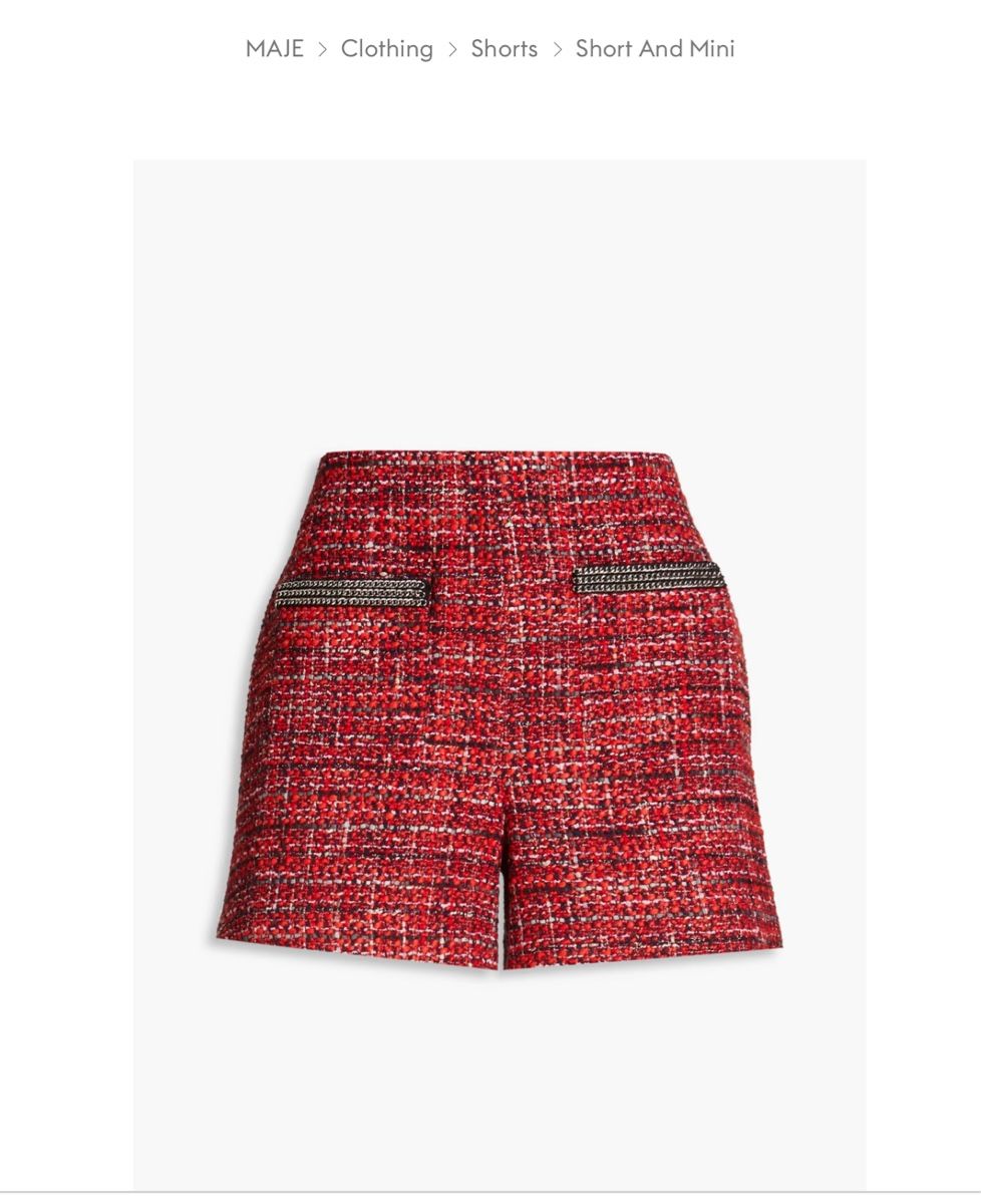Maje Pantaloni: MAJE tweed shorts red NEW – Nuovo e nell'imballaggio originale da Steinhausen venduto da Stylelene14 1
