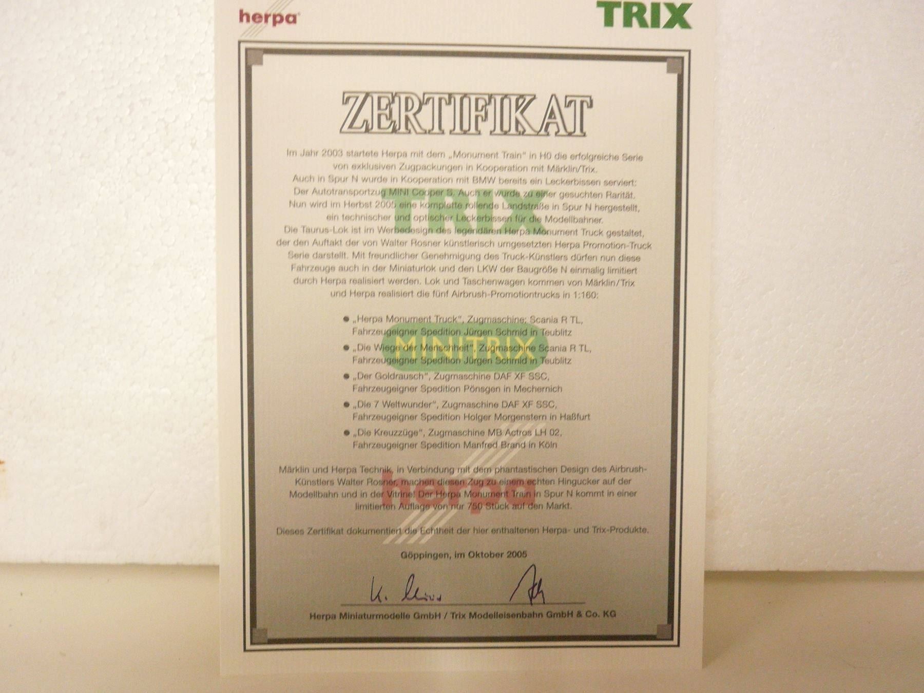 Trix Modelleisenbahnen: MINITRIX SET Monument Train MIT LKW,S HERPA WELTGESCCHICHTE – Neu und originalverpackt aus Pfaffnau von nolff 7