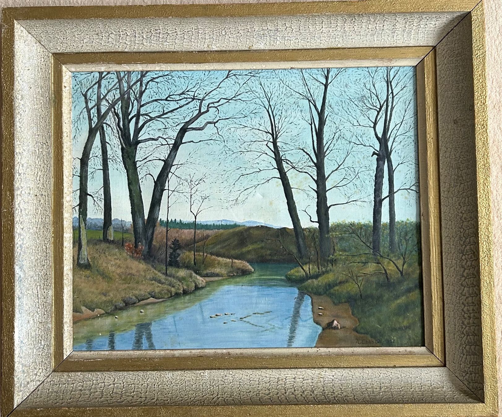 Dipinti: Flusslandschaft, Ölgemälde – Usato da Turgi venduto da dewi2003