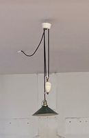 💚 Antike Hängelampe, grüne Emaille, Vintage Lampe, Top!