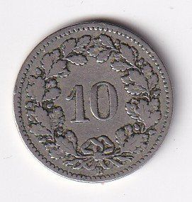 Tutti le monete: 10 Rappen 1902 rar – Usato da Neuchâtel venduto da karlpierrino 1